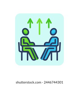 Interview for better position thin line icon. Staff, manager, employee outline sign. Business communication concept. Vector illustration for web design and apps