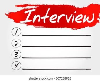 Interview blank list, business concept