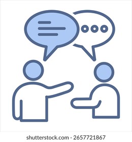 Interview Blue Icon Vector Illustration