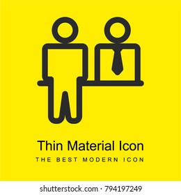 Interview bright yellow material minimal icon or logo design