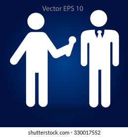 to interview business man vector illustration
