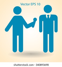 to interview business man vector illustration