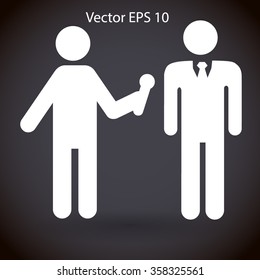 to interview business man vector illustration