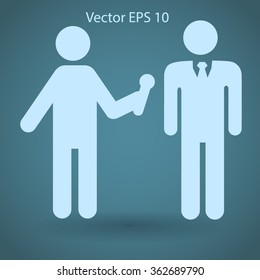 to interview business man vector illustration