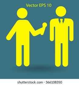 to interview business man vector illustration