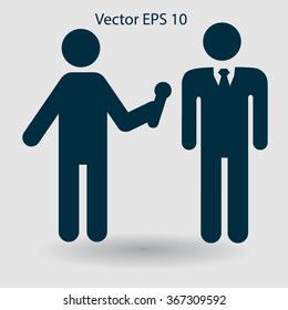 to interview business man vector illustration