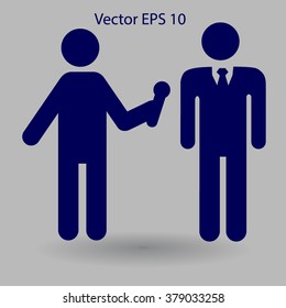 to interview business man vector illustration