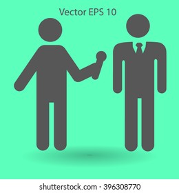 to interview business man vector illustration
