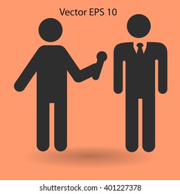 to interview business man vector illustration