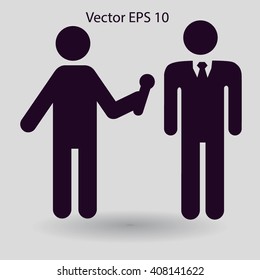 to interview business man vector illustration