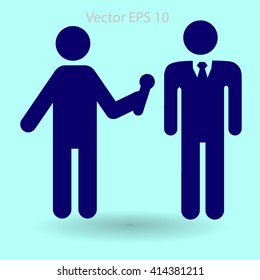 to interview business man vector illustration
