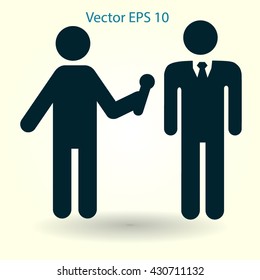 to interview business man vector illustration