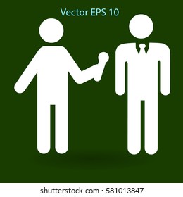 to interview business man vector illustration