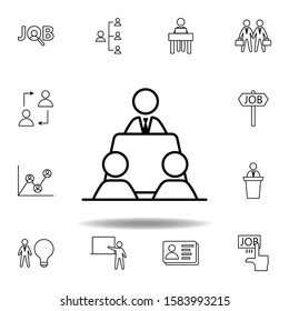 Interview, businessman icon. Set of hr elements. Can be used for web, logo, mobile app, UI, UX