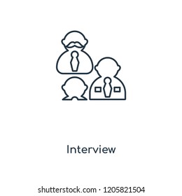 Interview concept line icon. Linear Interview concept outline symbol design. This simple element illustration can be used for web and mobile UI/UX.