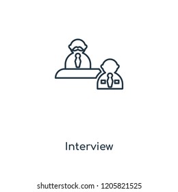 Interview concept line icon. Linear Interview concept outline symbol design. This simple element illustration can be used for web and mobile UI/UX.