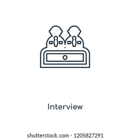 Interview concept line icon. Linear Interview concept outline symbol design. This simple element illustration can be used for web and mobile UI/UX.