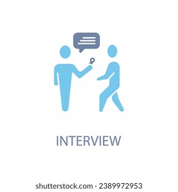 Interview concept line icon. Simple element illustration. Interview concept outline symbol design.