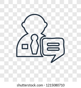 Interview concept vector linear icon isolated on transparent background, Interview concept transparency concept in outline style
