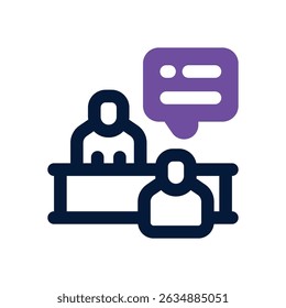 interview duotone icon. Sleek and modern vector icon for websites, mobile apps, marketing materials, and corporate design. Fully scalable and ready to use.