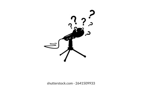 interview emblem, black isolated silhouette