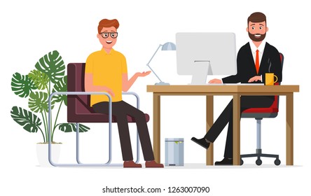 The interview of the employee and the employer.