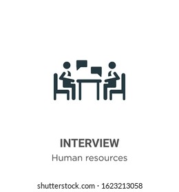 Interview glyph icon vector on white background. Flat vector interview icon symbol sign from modern human resources collection for mobile concept and web apps design.