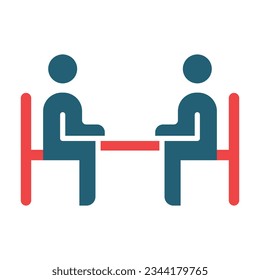 Interview Glyph Two Color Icon For Personal And Commercial Use.
