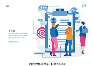 Interview, hiring. recruitment. Vector illustration for web banner, infographics, mobile. resume, CV