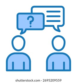 Interview Icon Blue Dualtone Design Vector Illustration