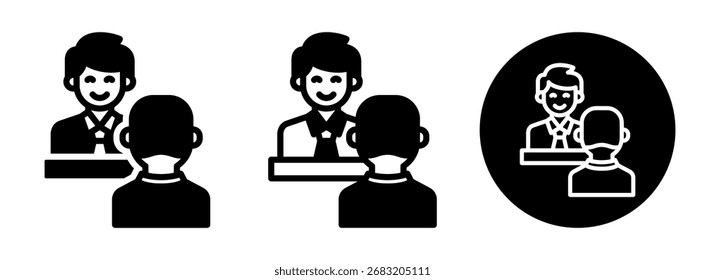 Interview Icon Collection Glyph and Mixed Vector Illustration