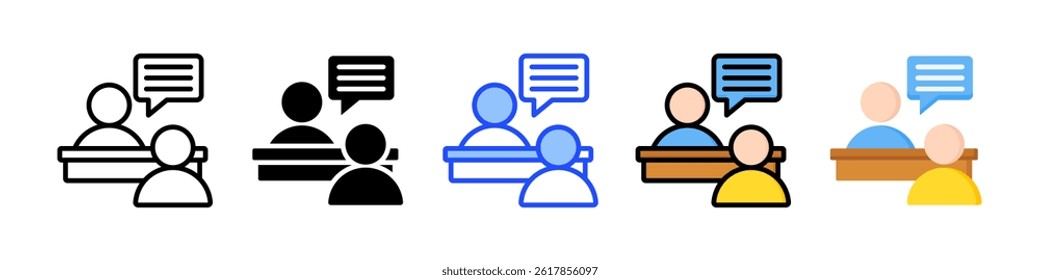 Interview Icon Collection With Multiple Styles