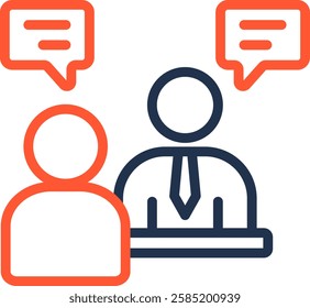 Interview Icon Color Line Vector Illustration