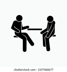 Icono de entrevista. Discusión, Símbolo de conversación - Vector. 