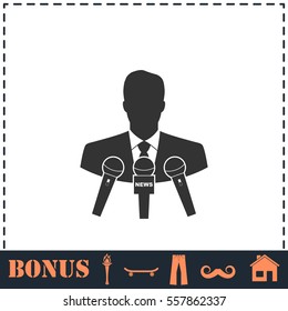 Interview icon flat. Simple vector symbol and bonus icon