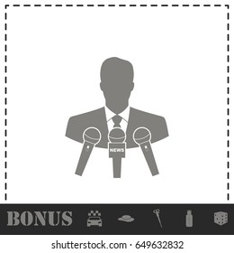Interview icon flat. Simple vector symbol and bonus icon