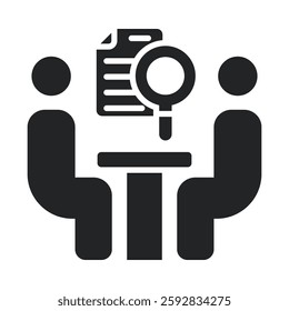 Interview Icon Glyph Style. Vector Illustration For Graphic Design