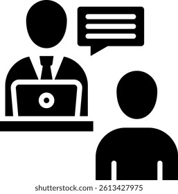 Interview Icon Glyph Vector Illustration