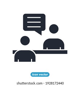 interview icon. Headhunting interview symbol template for graphic and web design collection logo vector illustration