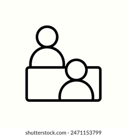 interview icon, isolated outline project set icon