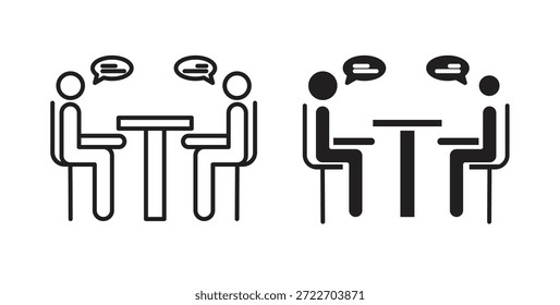 Icono de entrevista Ilustración vectorial aislada. Pictograma de Vector para Web y App