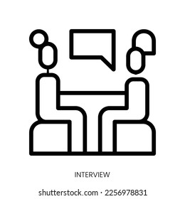 icono de la entrevista. Diseño De Estilo De Arte De Línea Aislado En Fondo Blanco