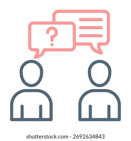 Ilustración vectorial de diseño de color de línea de ícono de entrevista