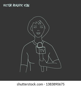 Interview icon line element. Vector illustration of interview icon line isolated on clean background for your web mobile app logo design.