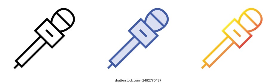 icono de entrevista. Diseño de estilo de relleno lineal, azul y degradado aislado sobre fondo blanco