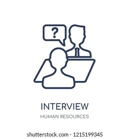 Interview icon. Interview linear symbol design from Human resources collection.