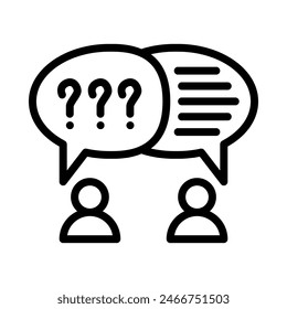 Interview icon or logo illustration outline black style