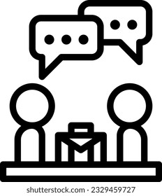 Interview Icon with minimalist outline style. As part of Job Application Icon Set.