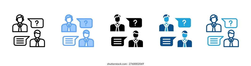 Interview icon multiple style and collection