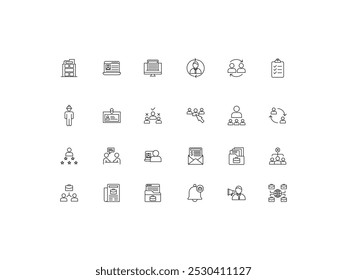 Interview icon set, design, vector illustration